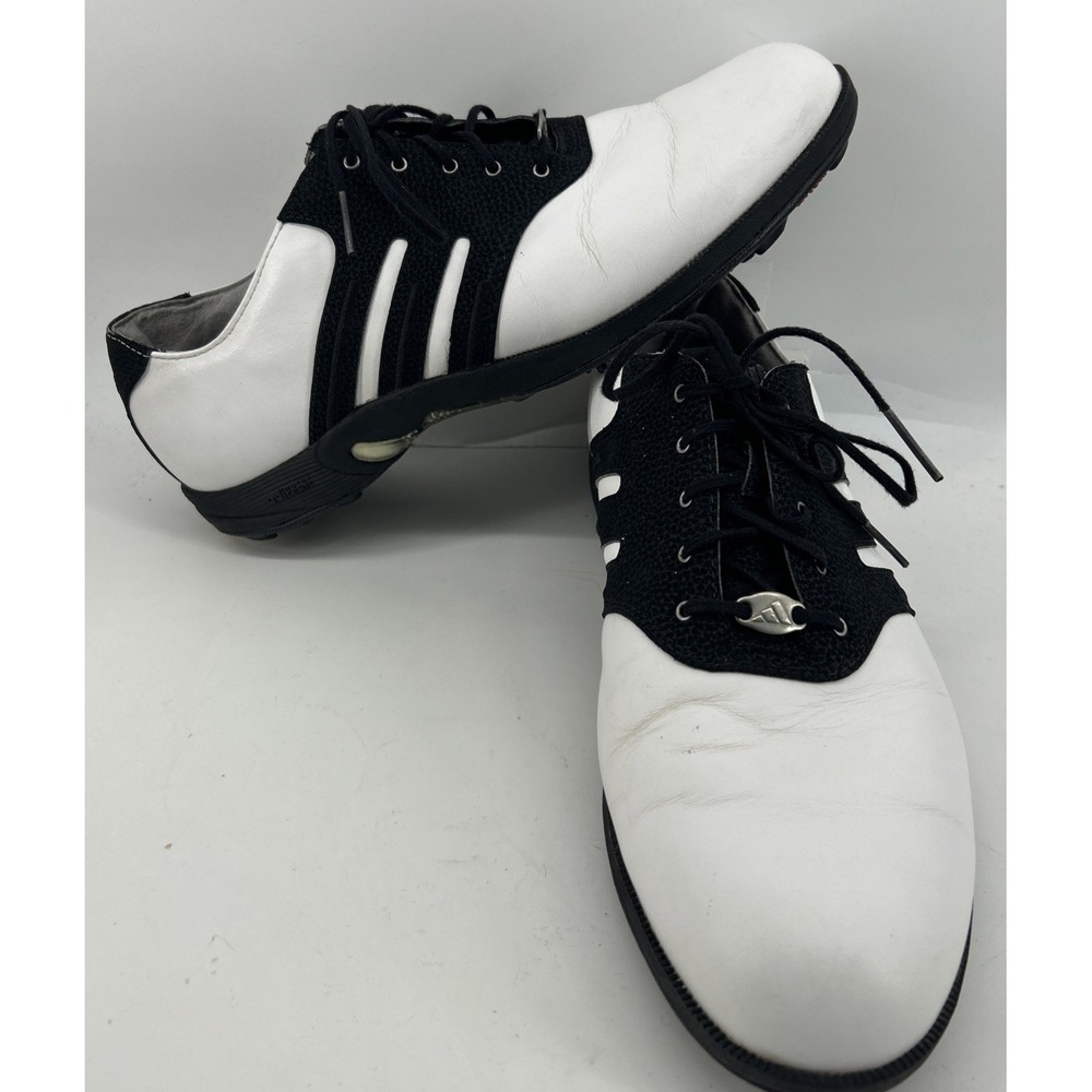 Adidas MC Z-Traxion Golf Shoes White With Black Stripes Men's 11.5